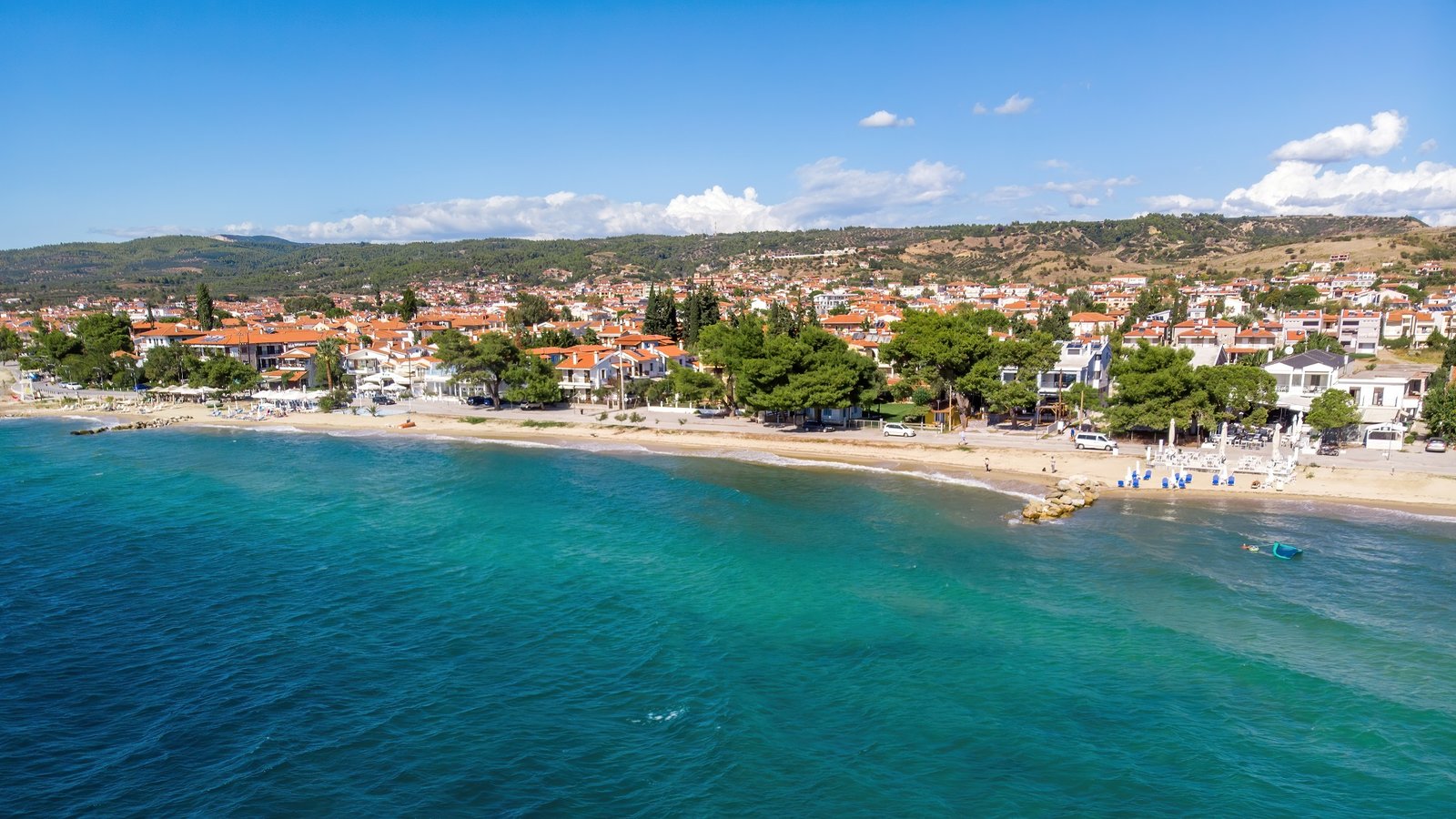 Aegean,Sea,Coast,Of,Greece,,View,Of,Nikiti,From,The