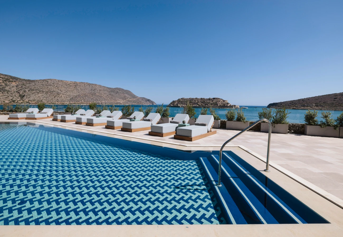 Spinalonga-view-pool-at-Chora-Domes-of-Elounda